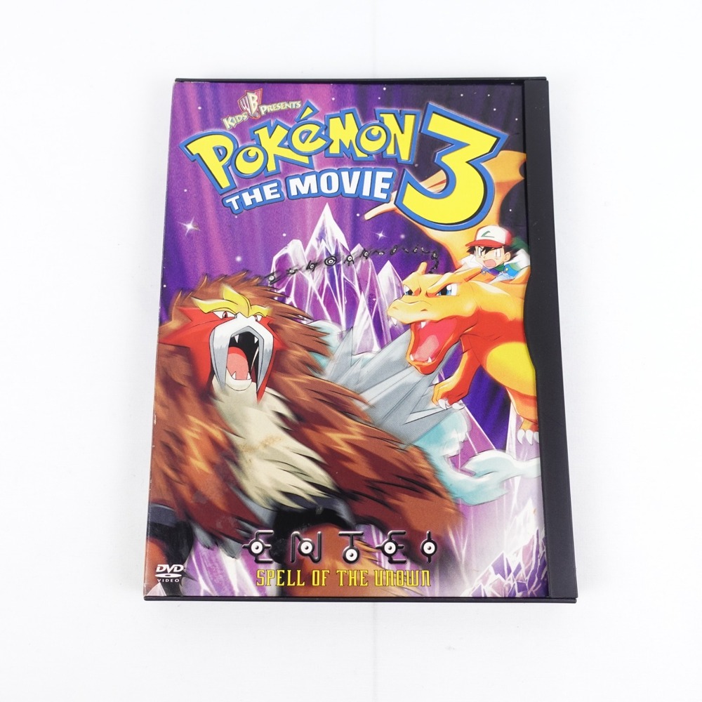 Pokemon 3 The Movie - Entei Spell of the Unown DVD, 2000 - WB Kids Snapcase